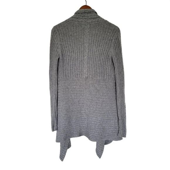 Autumn Cashmere Wool Asymmetric Open Front Cardigan Women M Gray Italian Yarn - Picture 6 of 9